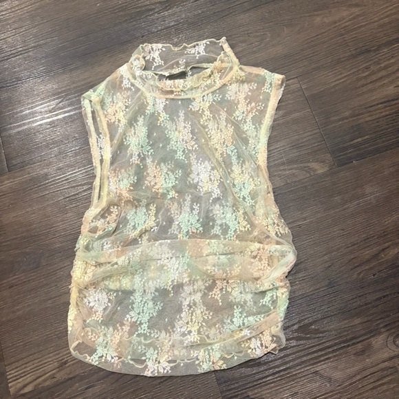Free People Sheer Multi Colored Tank - Picture 2 of 7
